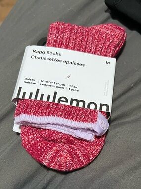 lululemon athletica Pink Marled Ragg Quarter Socks (Men's)